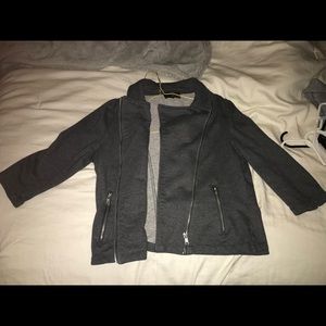 Womens Cropped Blazer (dark Grey)